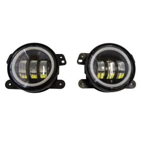 12V 9006 95mm LED Angel Eye Fog Light 6500k - PC-156 - Light Market