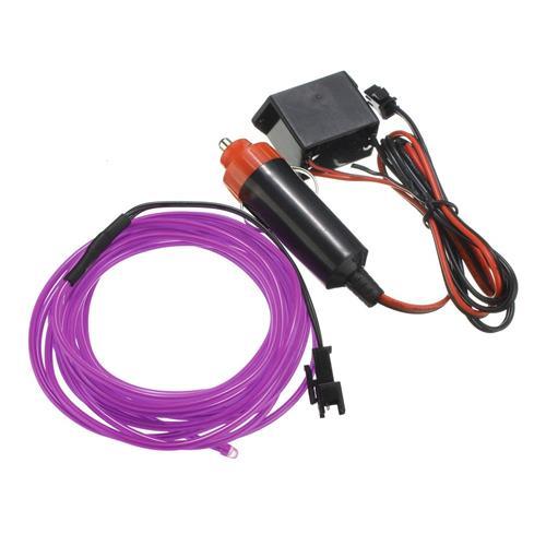 12v EL Wire With Car Lighter Plug Purple Bing light - Light Market