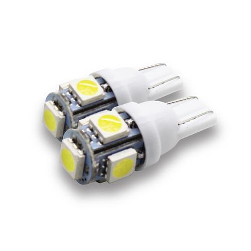 2pcs 12v T10 5 x 5030 Led Park Light Bulb 6000k NA65 - Light Market