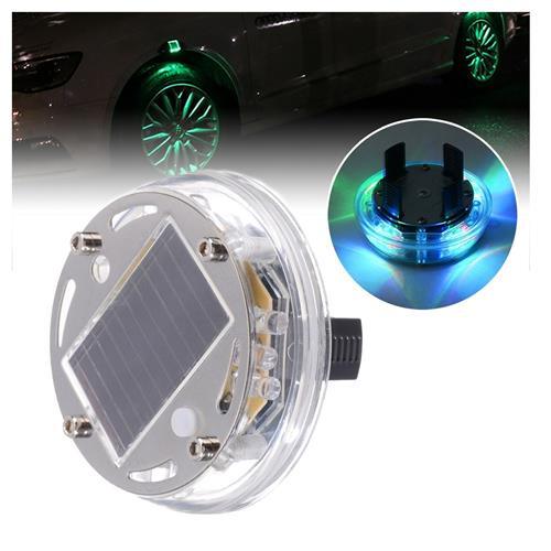 4x Solar Powered Wheel Cap Rgb - Light Market