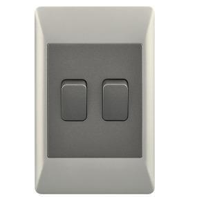 4x2 2 Lever Light Switch Champagne & Charcoal ESW072 Duo Bright Star - Light Market