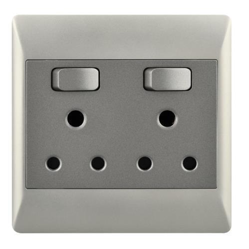 4x4 Double Wall Plug Champagne & Charcoal EPL351 Duo Bright Star - Light Market