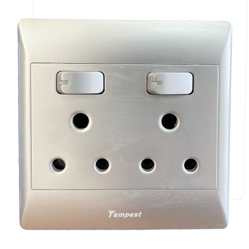 4x4 Double Wall Plug With Switch Silver TNC-SA-025/S Tempest - Light Market