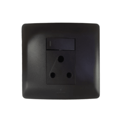 4x4 Single Wall Socket Charcoal S2-209S - Light Market