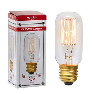 E27 40w Carbon Filament Bulb Tubular 2700k G782 Eurolux - Light Market