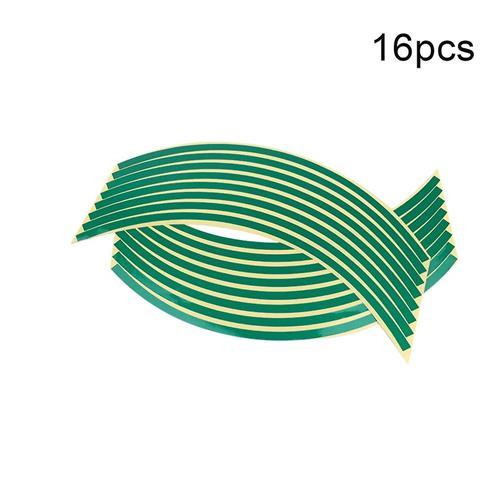 Rim Motorbike Stripe Stickers Green 16 Pack - Light Market