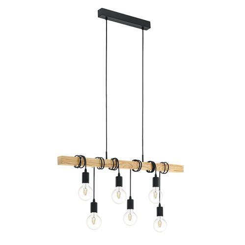 Townshend Pendant 6LT Black P1016 Eurolux - Light Market