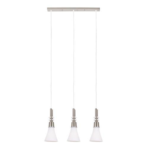 Triple Satin Chrome Pendants with White Glass PEN077/3 - Light Market